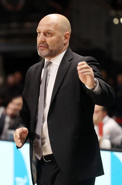 Aleksandar Djordjevic Coach Virtus Segafredo Bologna Tijdens Italiaans Serie Basketbal — Stockfoto