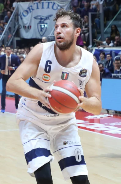 Stefano Mancinelli Fortitudo Pompea Bologna Durante Campeonato Italiano Baloncesto Serie — Foto de Stock