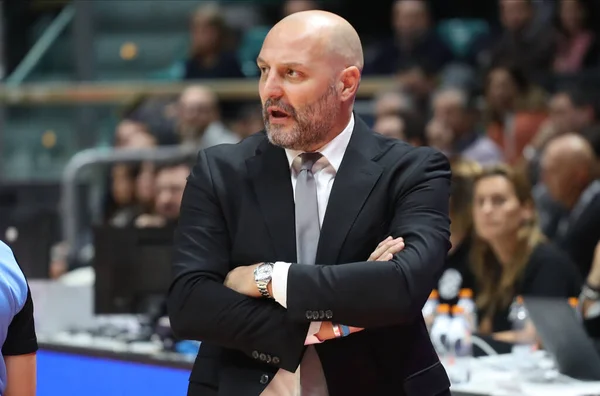 Aleksandar Djordjevic Coach Virtus Segafredo Bologna Italian Serie Basketball Championship — Foto de Stock