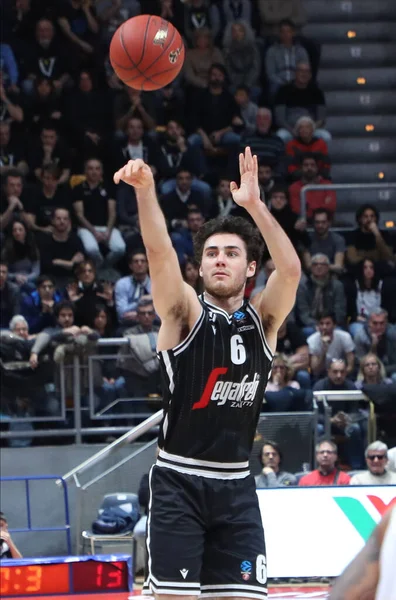 Alessandro Pajola Virtus Segafredo Bologna Durante Campeonato Italiano Baloncesto Serie — Foto de Stock