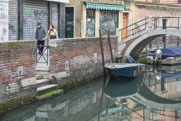 Venedik Coronavirus Kilit Altında Venedik Covid Venedik Sağlık Nisan 2020 — Stok fotoğraf