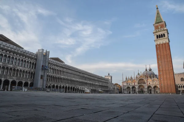 San Marco Square Venice Lockdown Coronavirus Covid Health Venice April — 스톡 사진