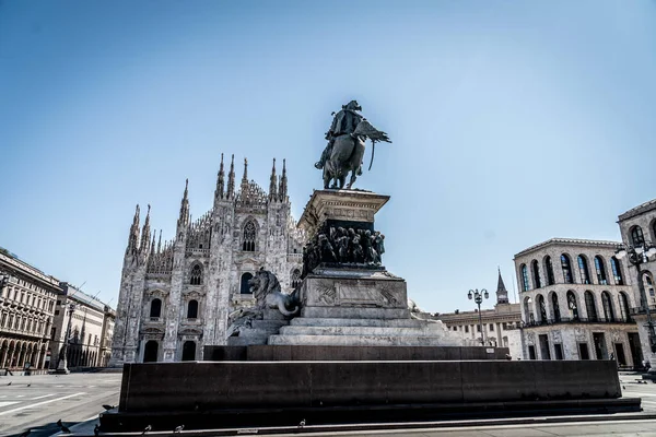 Duomo Town Milan Coronavirus Emergency Places Milan April 2020 Daniele — стоковое фото