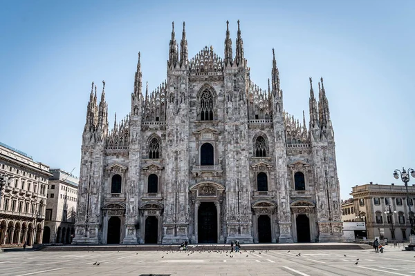 Duomo Durante Ciudad Milán Durante Coronavirus Emergency Lugares Milán Abril — Foto de Stock