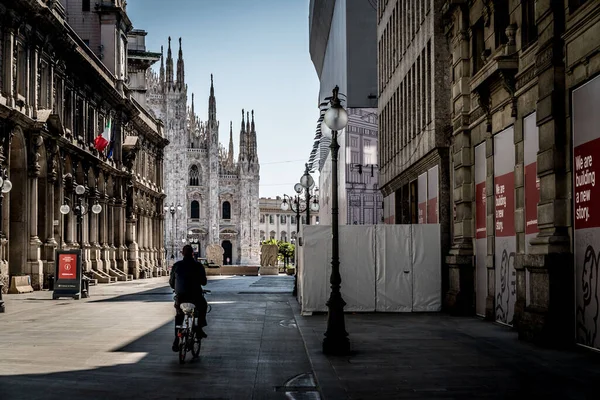 Duomo Během Města Milána Během Coronavirus Nouzové Místa Miláně Dubna — Stock fotografie