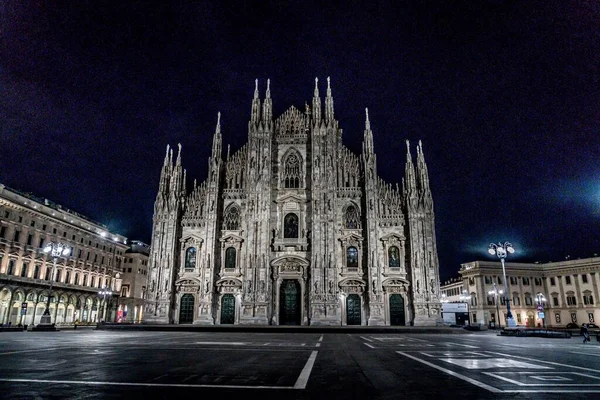 Duomo Během Města Milána Během Coronavirus Nouzové Místa Miláně Dubna — Stock fotografie