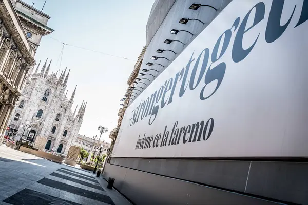 Duomo Town Milan Coronavirus Emergency Places Milan April 2020 Daniele — стоковое фото