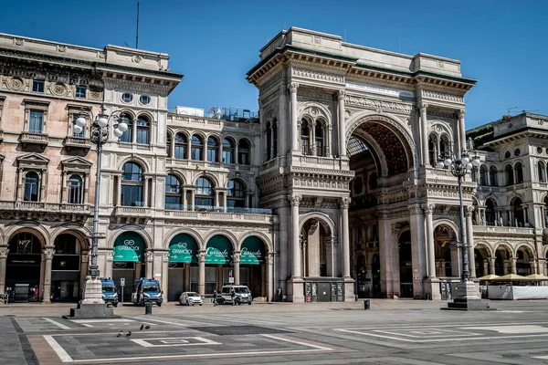 Galeria Vittorio Emanuele Town Milan Coronavirus Emergency Miejsca Mediolanie Kwietnia — Zdjęcie stockowe