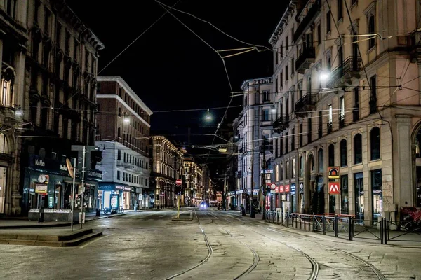 Strada Durante Città Milano Durante Coronavirus Emergency Luoghi Milano Aprile — Foto Stock