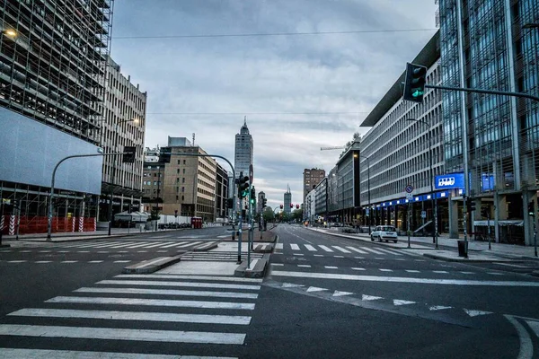 Strada Durante Città Milano Durante Coronavirus Emergency Luoghi Milano Aprile — Foto Stock