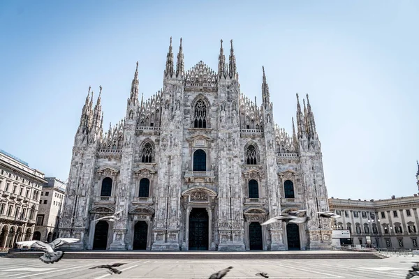 Duomo Town Milan Coronavirus Emergency Places Milan April 2020 Daniele — стоковое фото