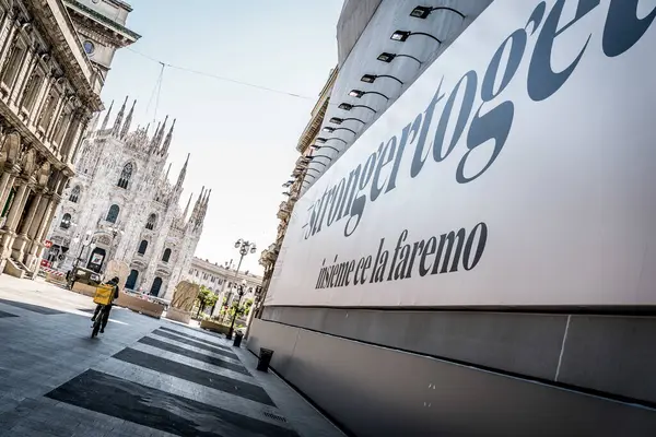 Duomo Town Milan Coronavirus Emergency Μέρη Στη Milan April 2020 — Φωτογραφία Αρχείου