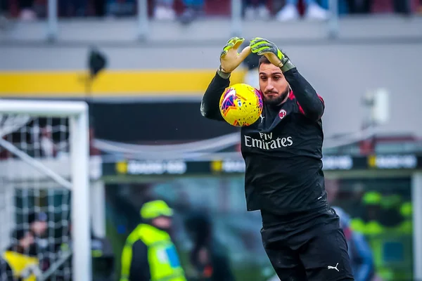 Gianluigi Donnarumma Milan Durante Temporada Fútbol Italiano Serie 2019 Milan — Foto de Stock