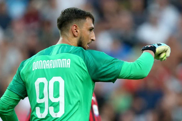 Gianluigi Donnarumma Milán Durante Temporada Fútbol Italiano Serie 2019 Crédito — Foto de Stock