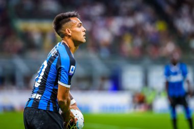 FC Internazionale takımından Lautaro Martnez İtalya futbolu sezonu sırasında 2019 / 20 FC Internazionale - Fotoğraf: Fabrizio Carabelli / LM 