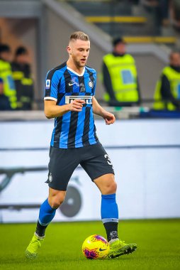 FC Internazionale takımından Milan Skriniar İtalya Futbol Serisi sırasında 2019 / 20 FC Internazionale - Fotoğraf: Fabrizio Carabelli / LM