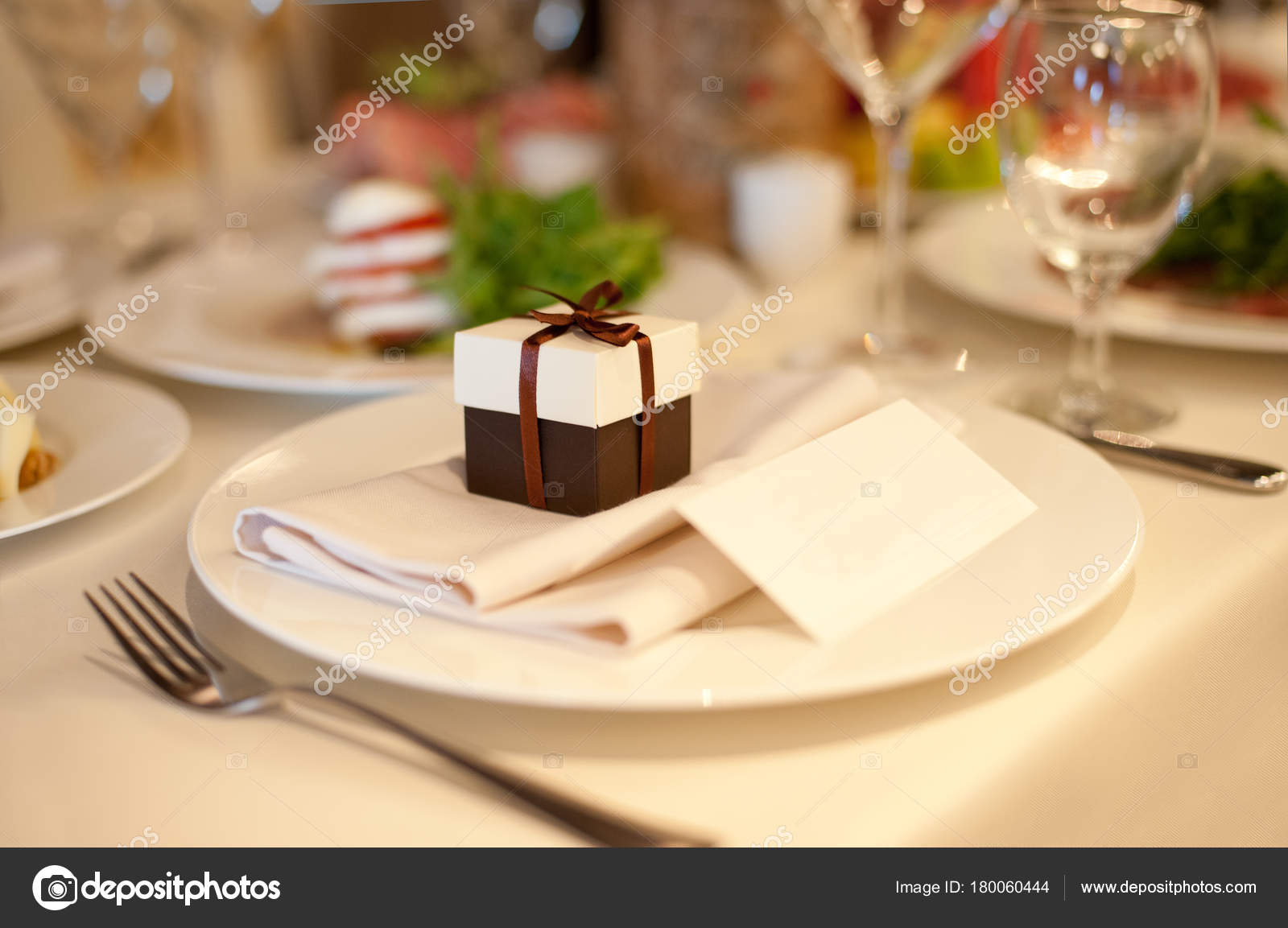 Wedding Favors Reception Restaurant Banquet Party Stock Photo