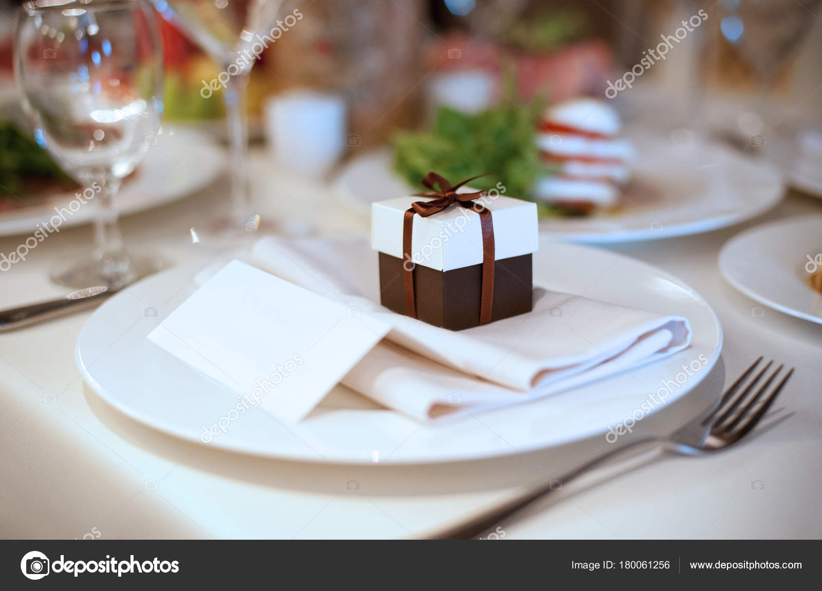 Wedding Favors Reception Restaurant Banquet Party Stock Photo