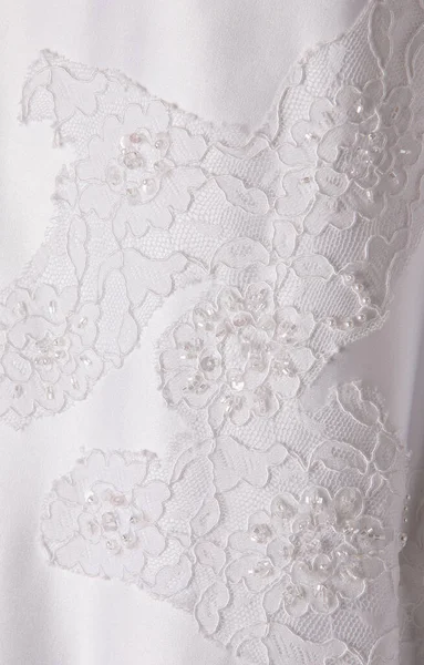 Wedding Dress Lace Embrodery Close — Stock Photo, Image