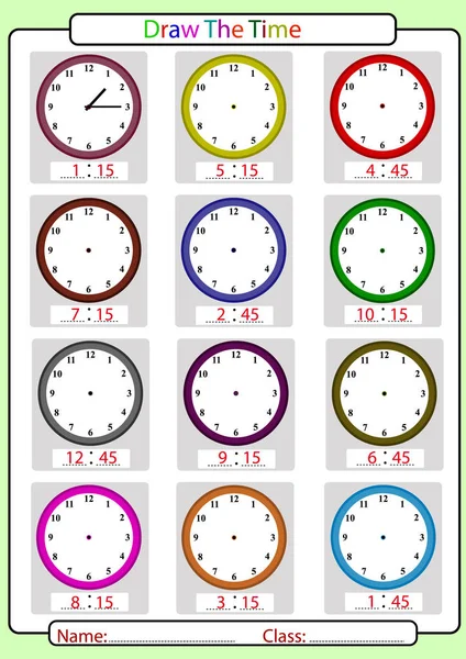 Diciendo la hora, ¿qué hora es? , — Archivo Imágenes Vectoriales