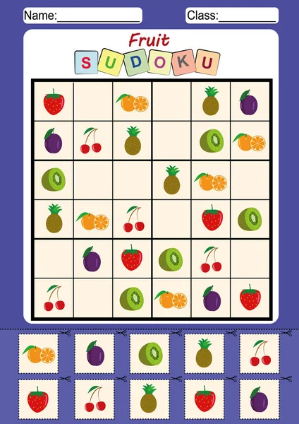 Picture sudoku for kids, Cut and paste — Stock Photo, Image
