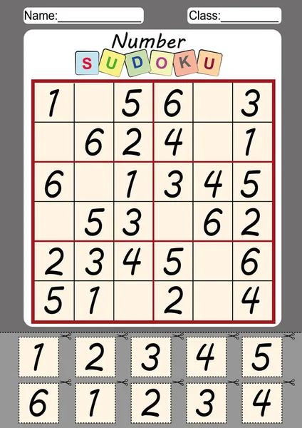 Picture sudoku pour enfants, Couper et coller — Photo