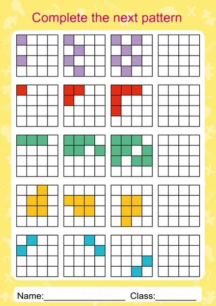 Sonraki desen, çocuklar için çalışma tamamlamak