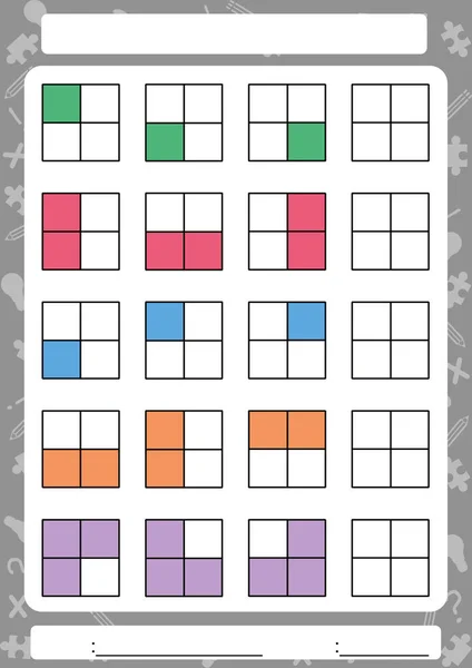 Complete el siguiente patrón, Hoja de trabajo para niños — Archivo Imágenes Vectoriales