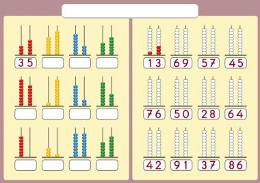 Çocuklar için 99, matematik çalışma kadar sayılar için Abacus