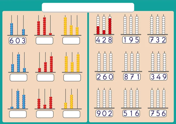 Çocuklar için 999, matematik çalışma kadar sayılar için Abacus