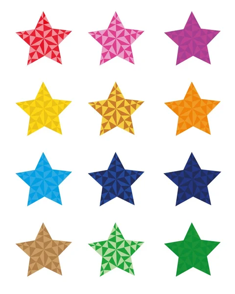 12 färgglada stjärnor ikoner, star isolerad på vit bakgrund. vektorformat tillgängliga — Stock vektor