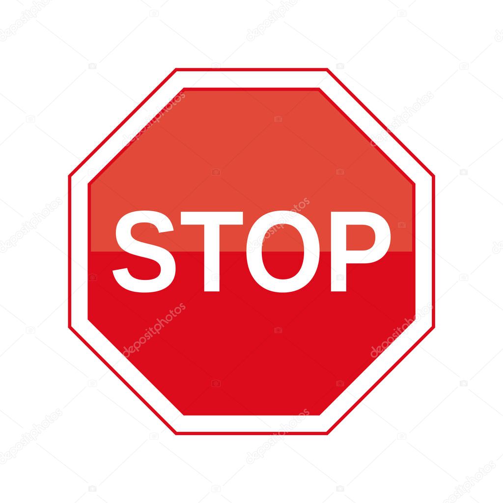 Illustration Traffic stop sign graphic isolated on white