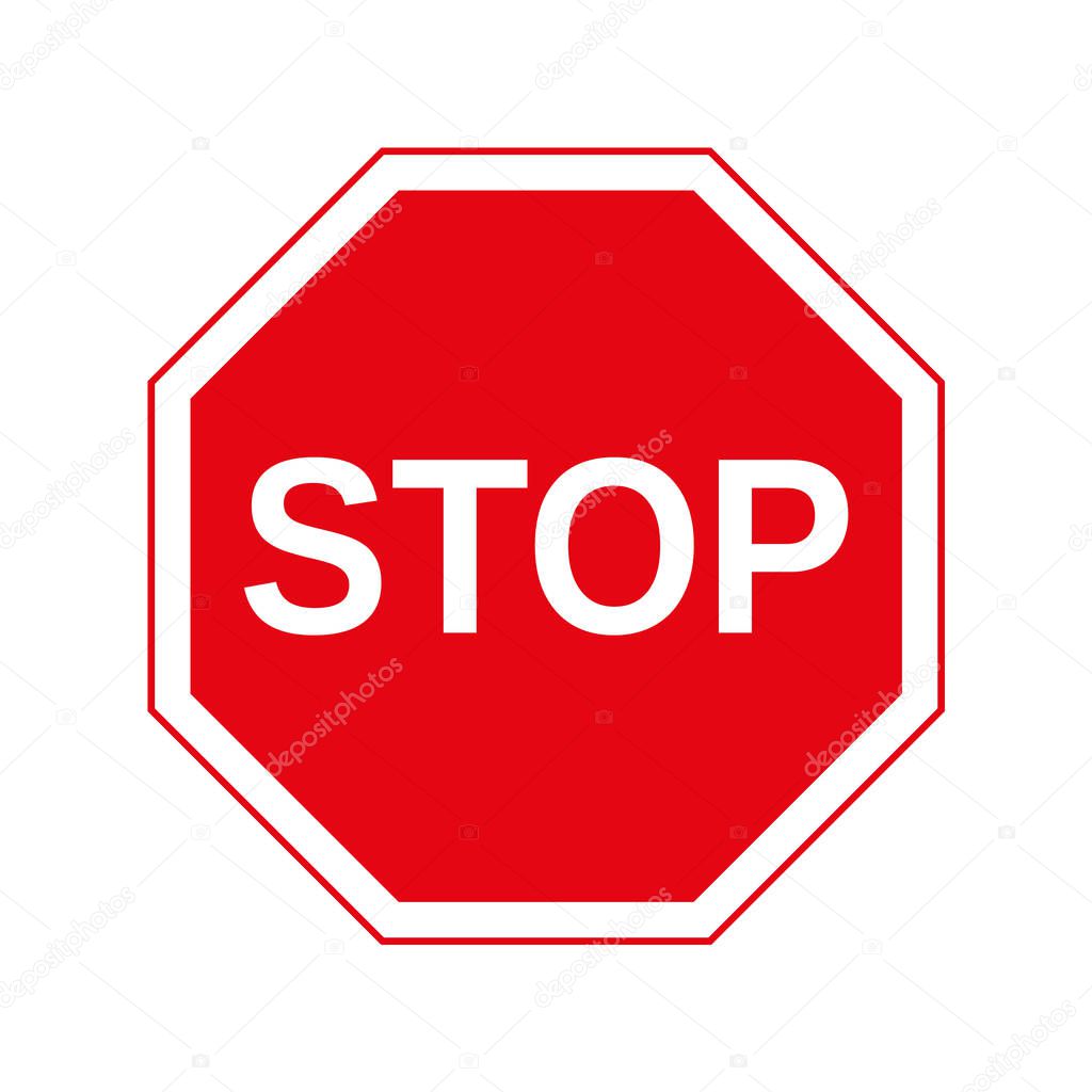 Illustration Traffic stop sign graphic isolated on white