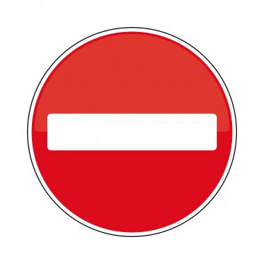 No Entry Traffic Sign, isolated on the white, illustration vector clipart
