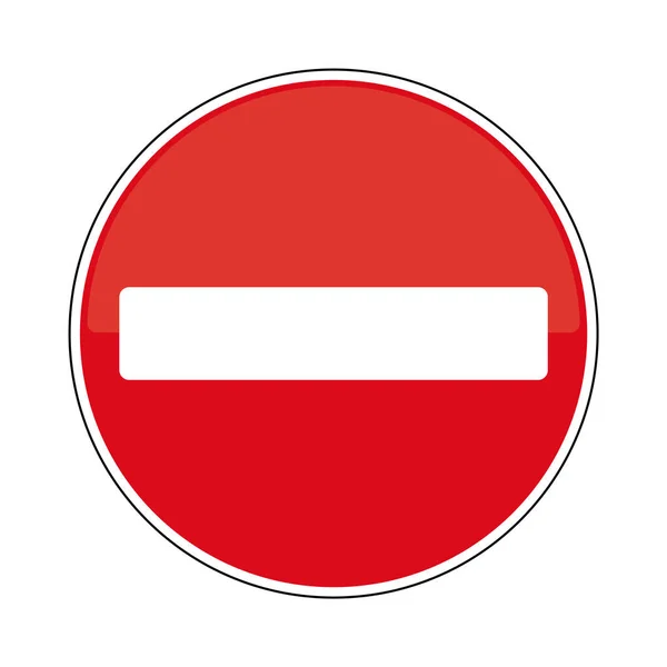 Beyaz, illüstrasyon vektör izole hiçbir giriş trafik işaretleri