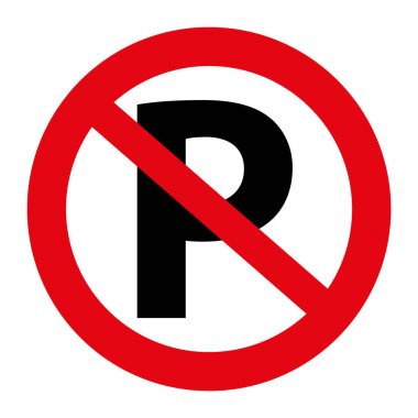 resimde trafik üzerinde beyaz izole hiçbir Park işareti grafiği