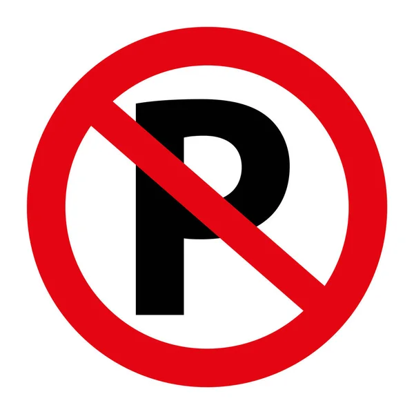 Illustration Traffic no parking sign graphic isolated on white — Stock Vector