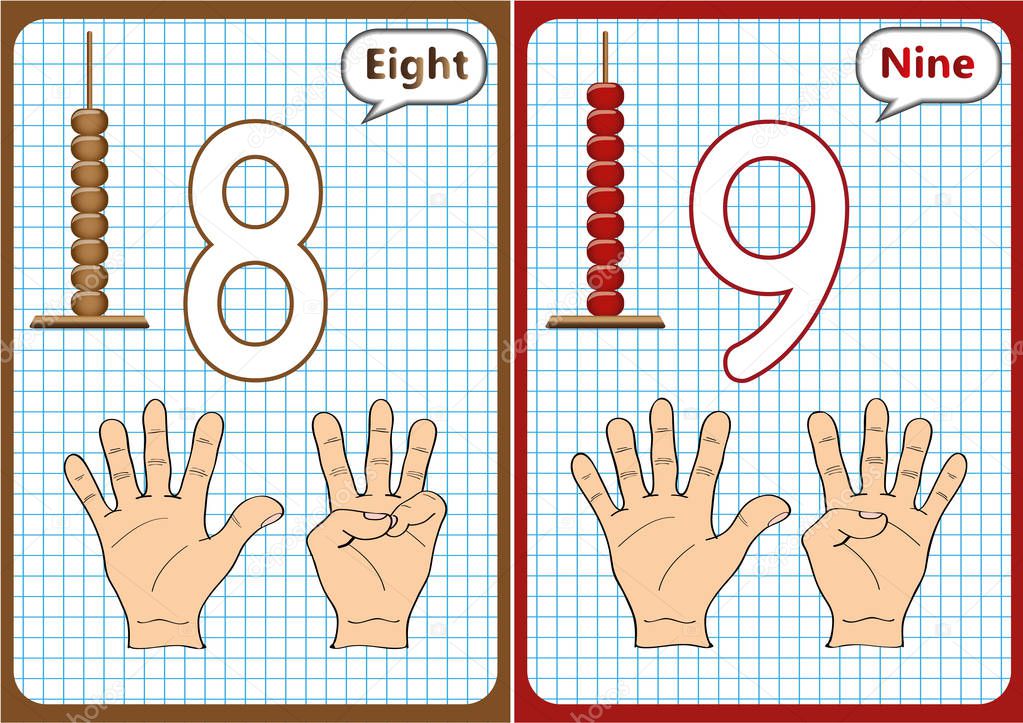 learning the numbers 0-10, Flash Cards, educational preschool activities