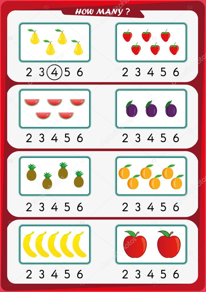 worksheet for kindergarten kids count the number of objects learn the