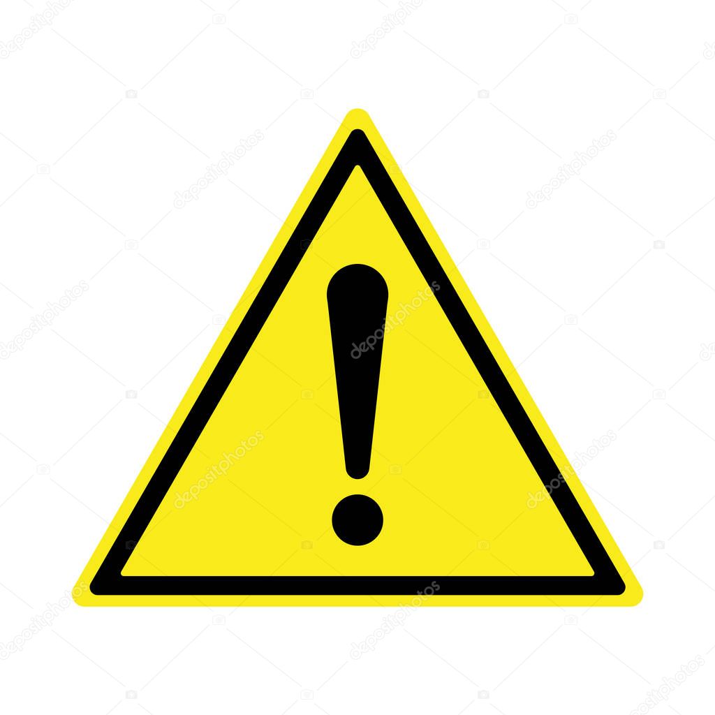Exclamation sign, Hazard Warning, Isolated, Caution icon Warning symbol, yellow and black