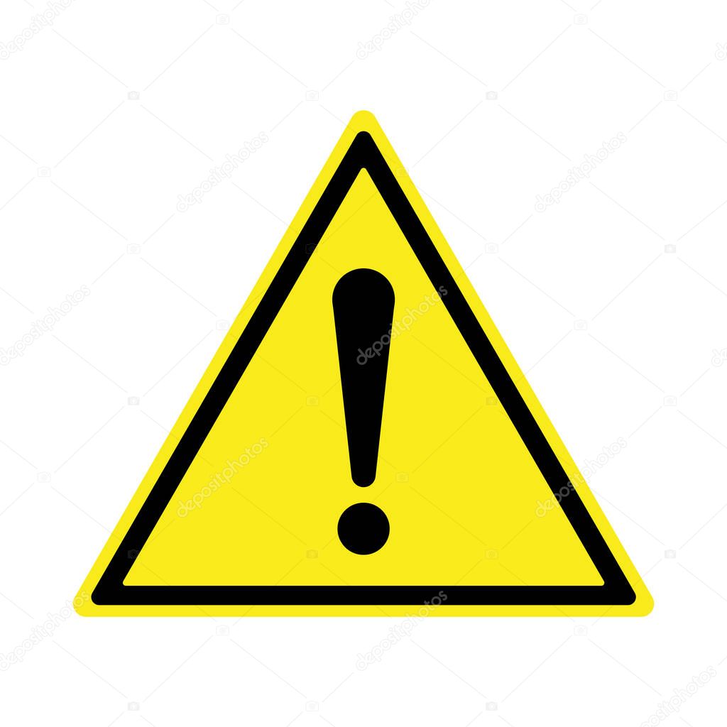 Exclamation sign, Danger Warning, Isolated, Caution icon Warning symbol,