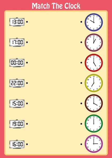 maç saatleri, çocuklar bu eşleşen matematik oyun, çalışma ile analog saatler okumayı öğrenmek