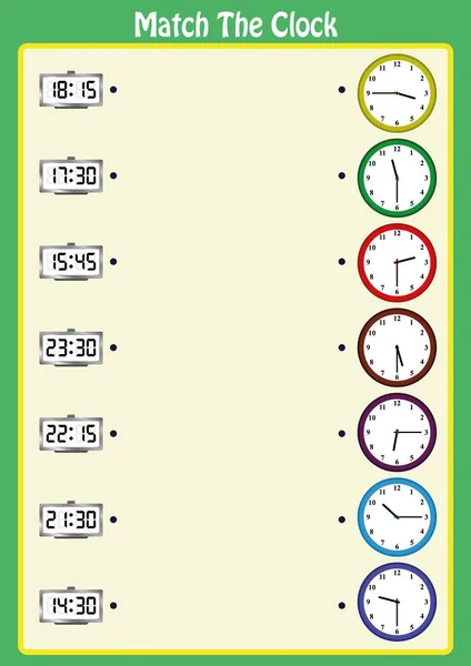 maç saatleri, çocuklar bu eşleşen matematik oyun, çalışma ile analog saatler okumayı öğrenmek