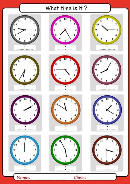 Saatin kaç olduğunu, ne zaman, zamanı söylemek öğrenme zaman çizmek