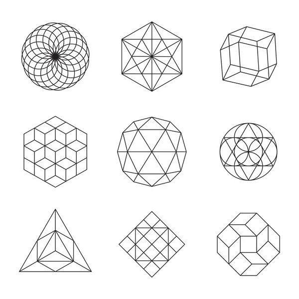 Conjunto de formas geométricas — Vetor de Stock