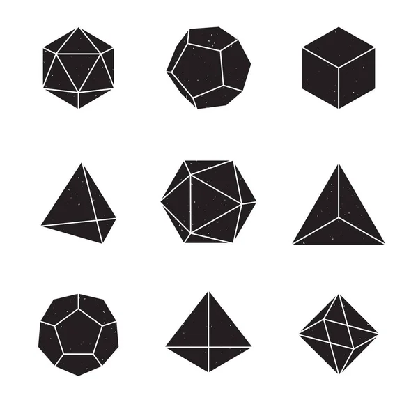 Geometrické tvary - platonický sušiny — Stockový vektor