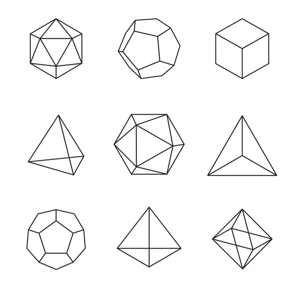 Geometrik şekiller - platonik katılar — Stok Vektör