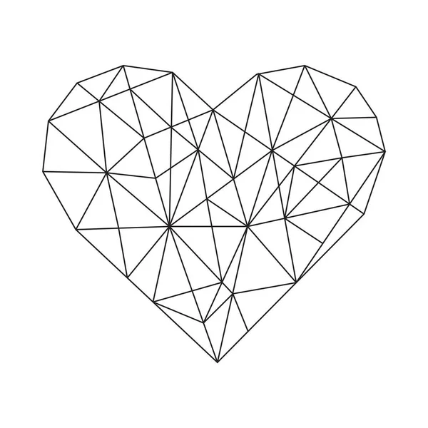 Design geometrico del cuore — Vettoriale Stock