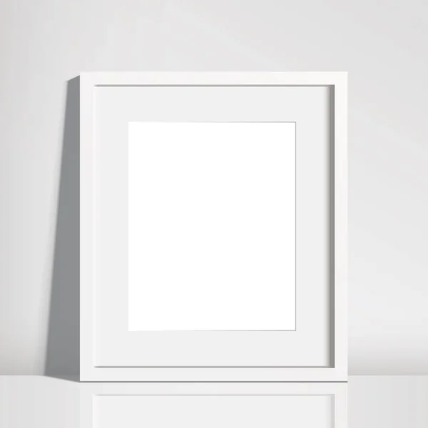 Realistische, leere weiße Bilderrahmen-Attrappe — Stockvektor