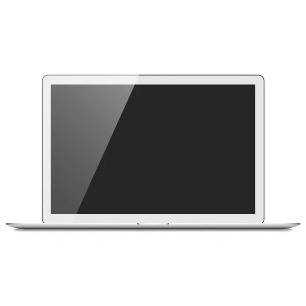 Realistische zilveren Laptop Computer Mockup — Stockvector